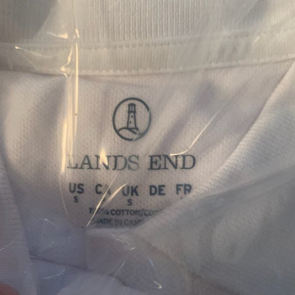 NWT LANDS' END WOMEN'S SHORT SLEEVE‎ MESH POLO SHIRT WHITE PXS & SMALL - Picture 6 of 11